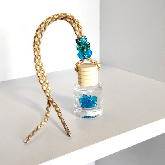 CAR Closet Air Freshener Refillable Fragrance Oil Hanging Bottle Turquoise - Picture 1 of 2